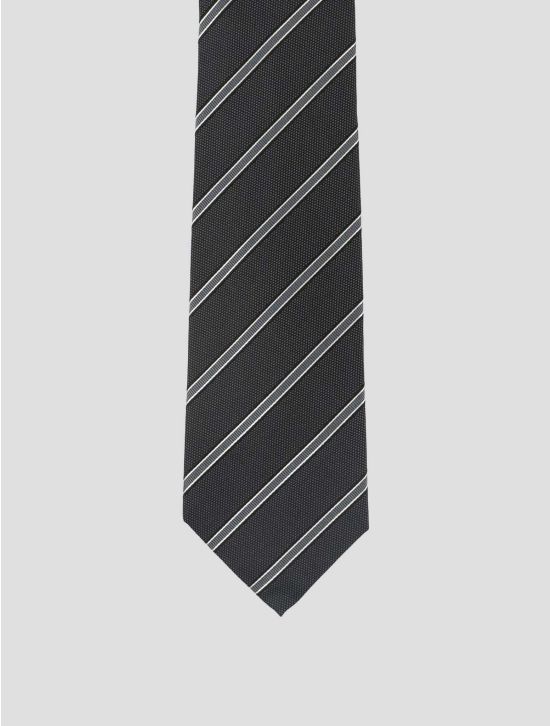Isaia Dark Gray Silk Tie 2