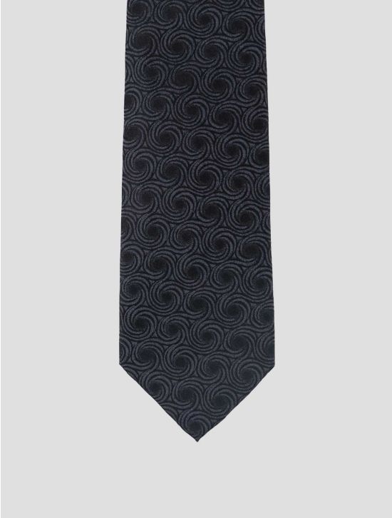 Isaia Dark Blue Silk Tie 2