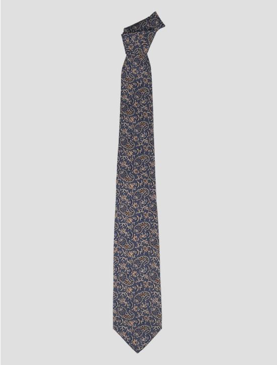 Isaia Blue Silk Tie 1
