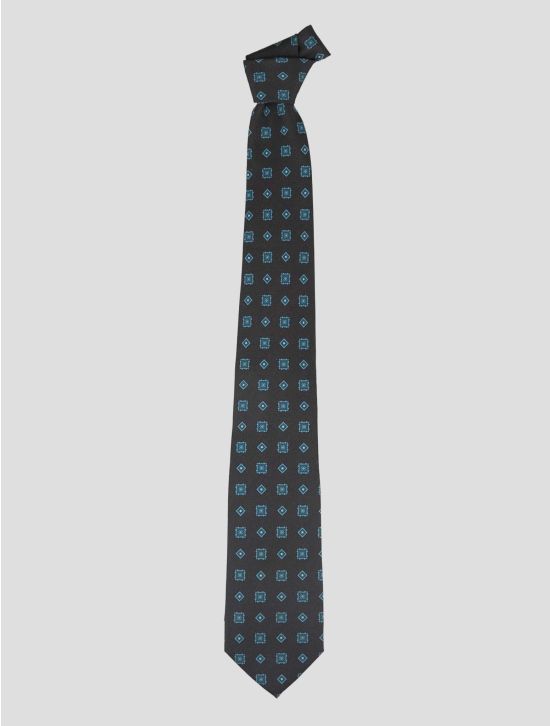 Isaia Gray Blue Silk Tie 1