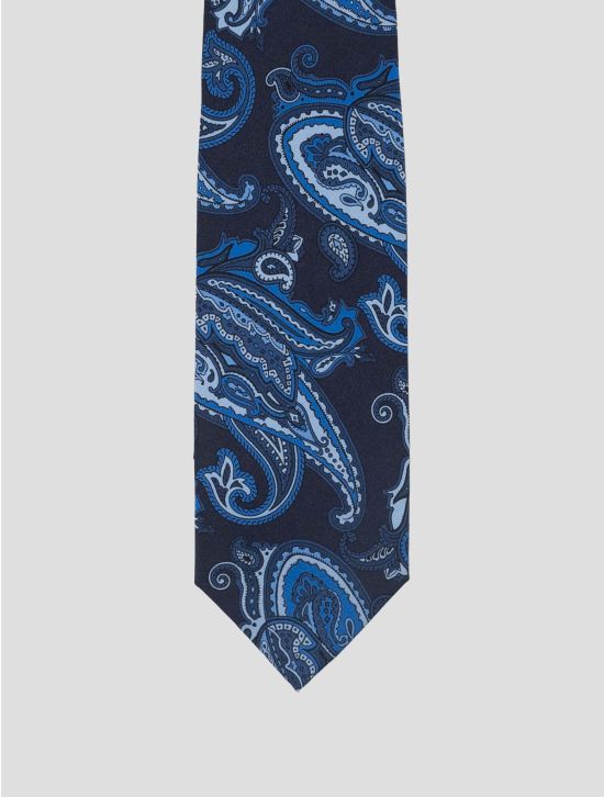 Isaia Blue Silk Tie 2