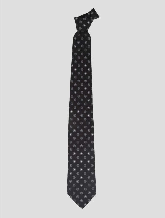 Isaia Gray Silk Tie 1
