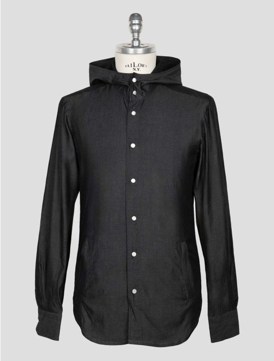 Kiton Dark Gray Cotton Shirt Mariano 1