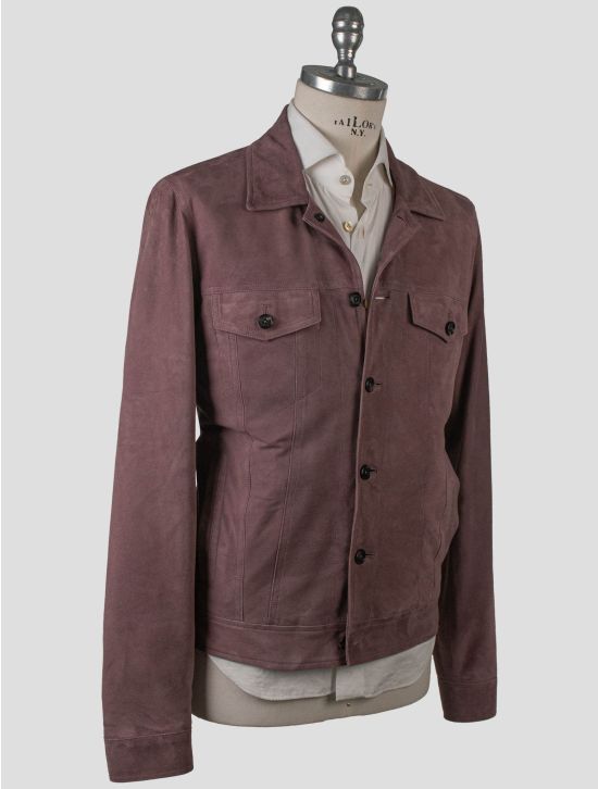 Isaia Lilac Leather Suede Coat 2