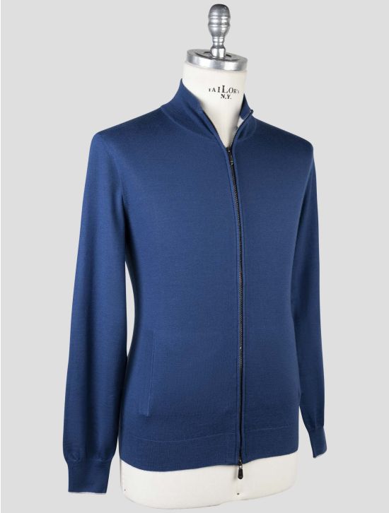 Cesare Attolini Blue Cashmere Silk Sweater Full Zip 2