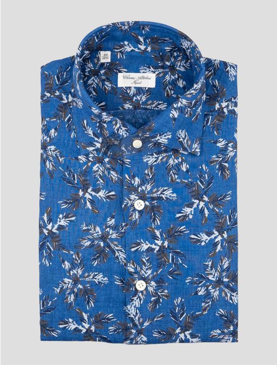 Cesare Attolini Blue Linen Shirt 1