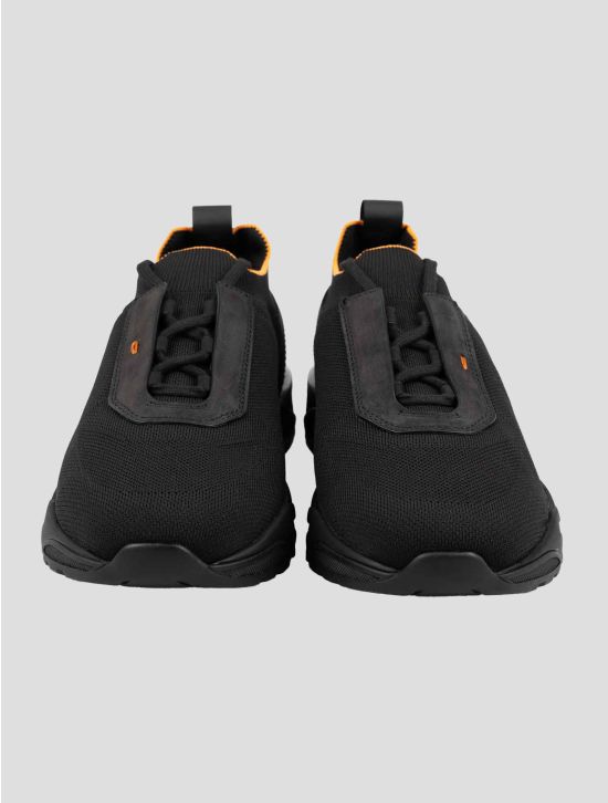 Santoni Black Cotton Ea Sneakers 2