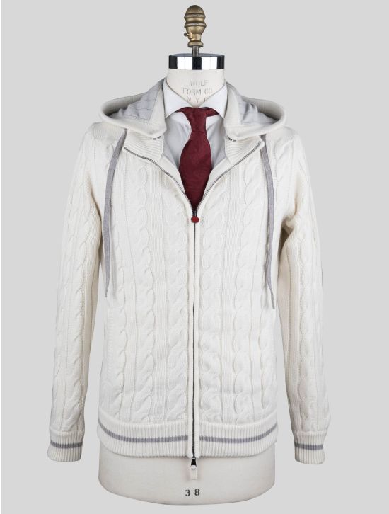Kiton White Cashmere Bomber Coat 1