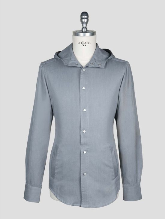 Kiton Gray Cotton Shirt Mariano 2