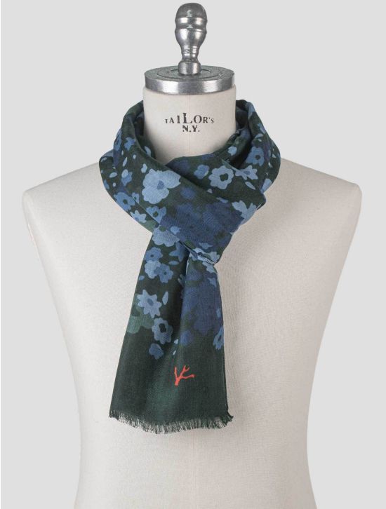 Isaia Green Cashmere Scarf 1