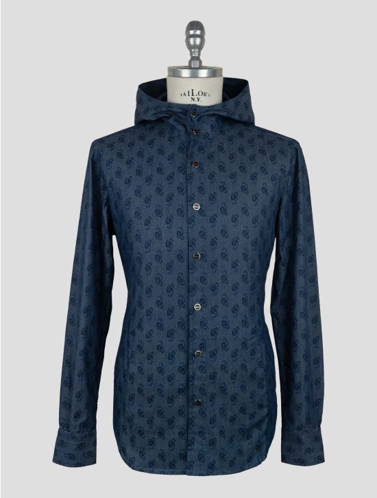 Kiton Blue Cotton  Shirt Mariano 1