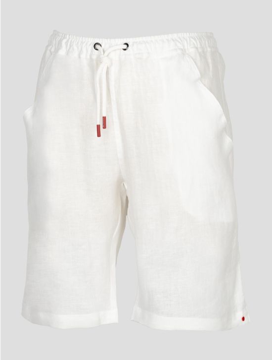 Kiton White Linen Short Pants 2
