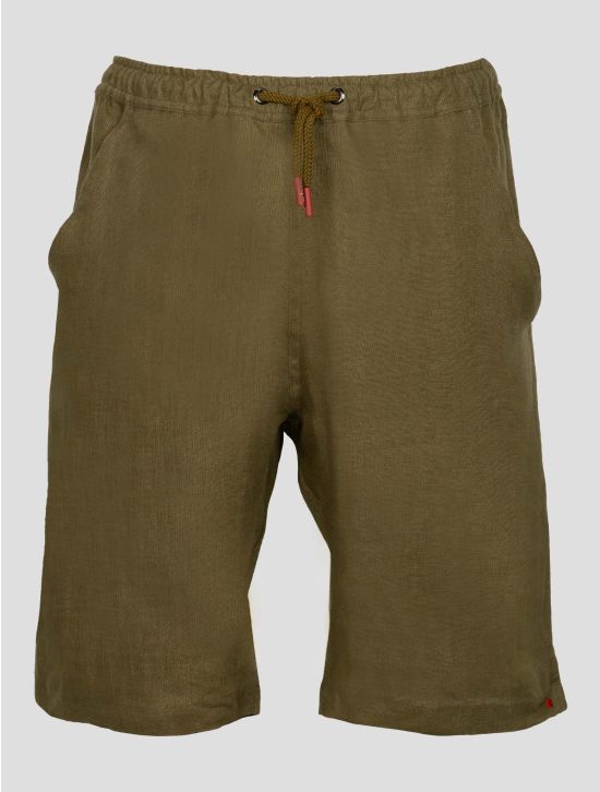 Kiton Green Linen Short Pants 1