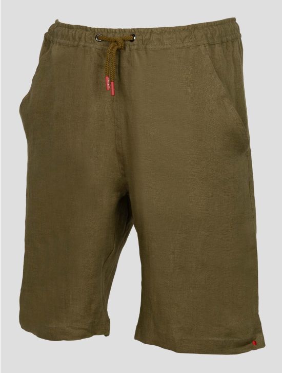 Kiton Green Linen Short Pants 2