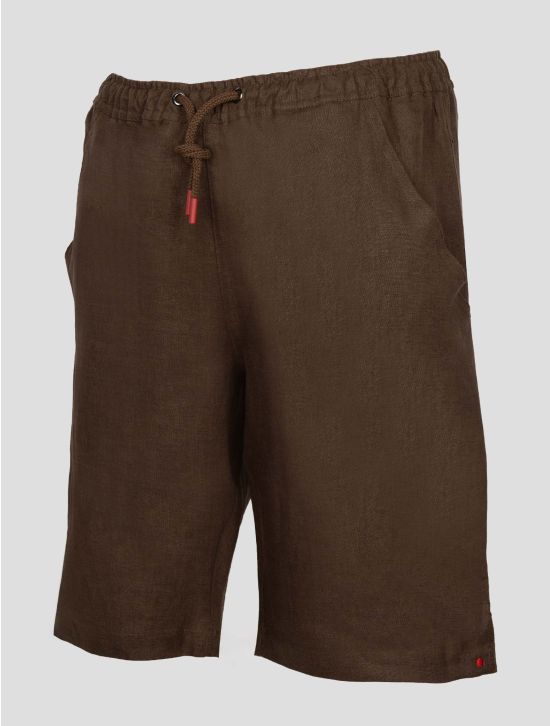 Kiton Brown Linen Short Pants 2