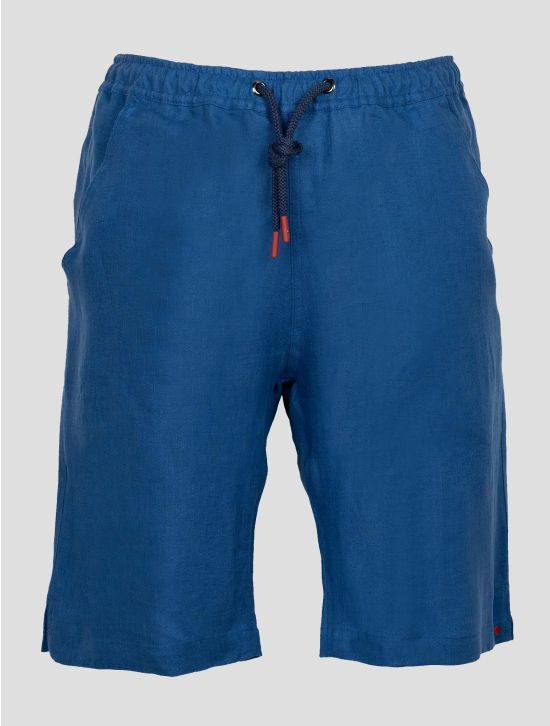 Kiton Light Blue Linen Short Pants 1