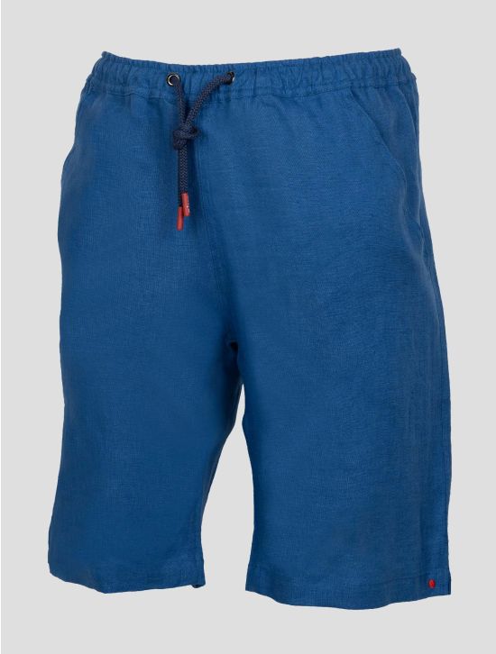 Kiton Light Blue Linen Short Pants 2