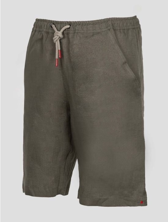 Kiton Taupe Linen Short Pants 2