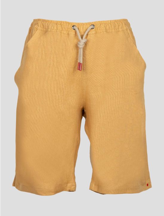 Kiton Yellow Linen Short Pants 1