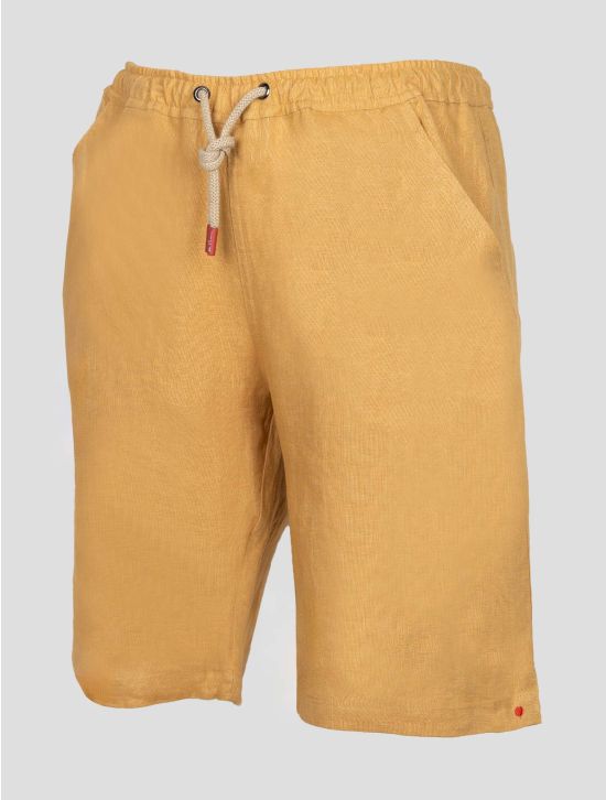 Kiton Yellow Linen Short Pants 2