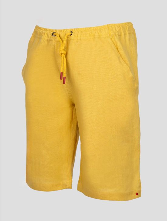 Kiton Yellow Linen Short Pants 2
