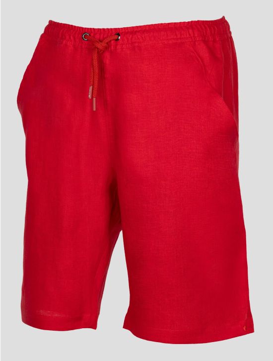 Kiton Red Linen Short Pants 2