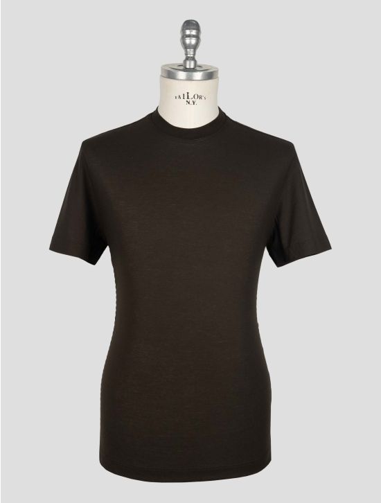 Kired Dark Brown Cotton T-Shirt 1