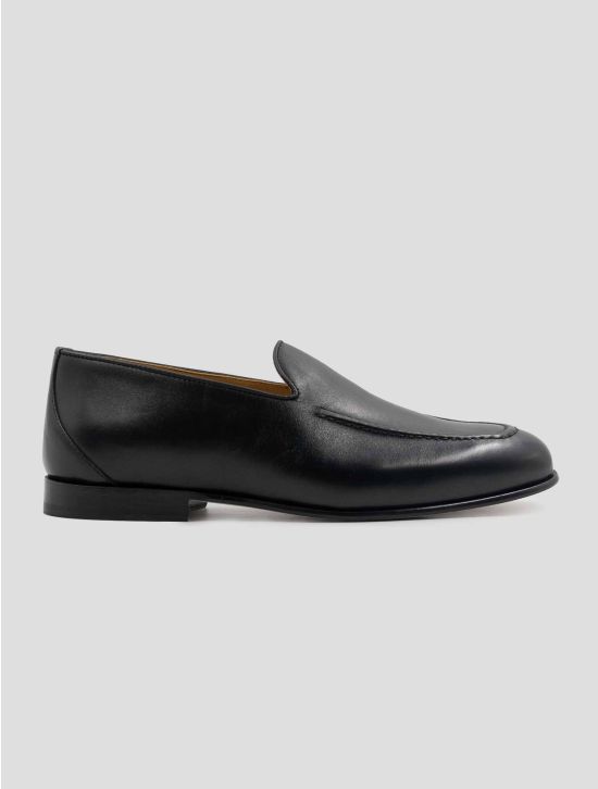 Kiton Black Leather Loafers 1