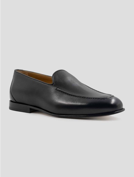 Kiton Black Leather Loafers 2