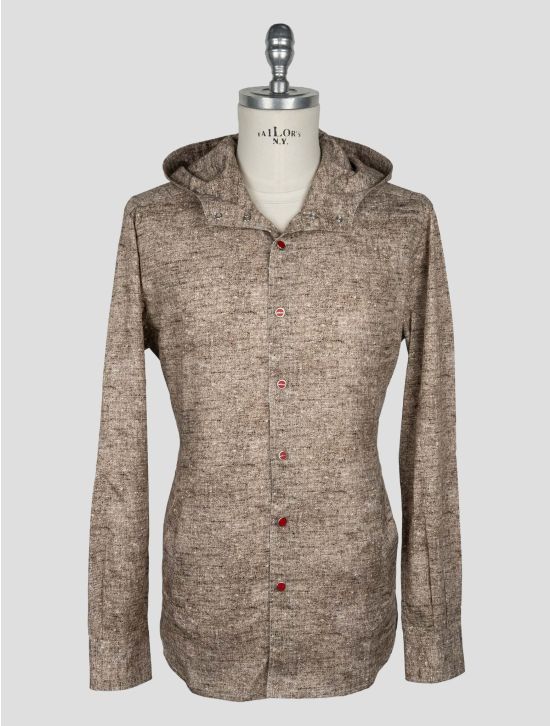 Kiton Brown Cotton Shirt Mariano 2