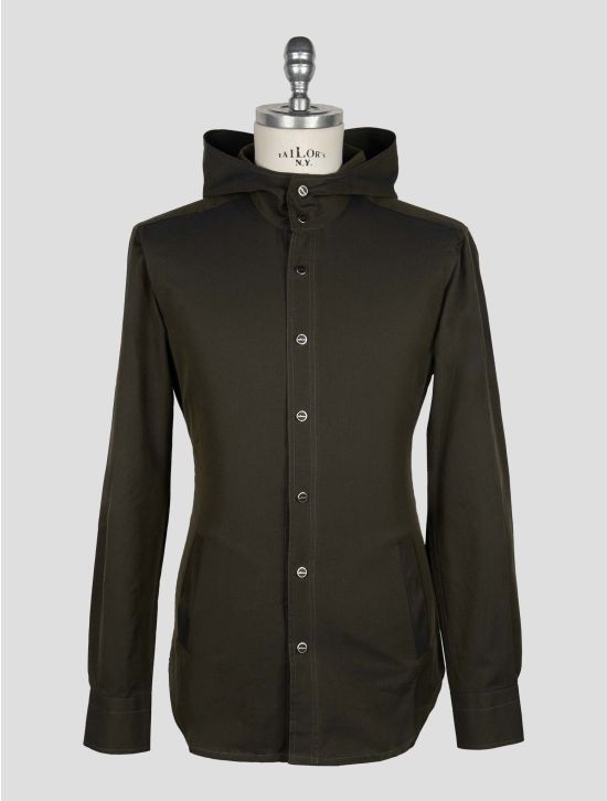 Kiton Dark Green Cotton Shirt Mariano 1