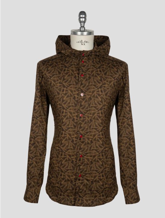 Kiton Brown Cotton Ea Shirt Mariano 1