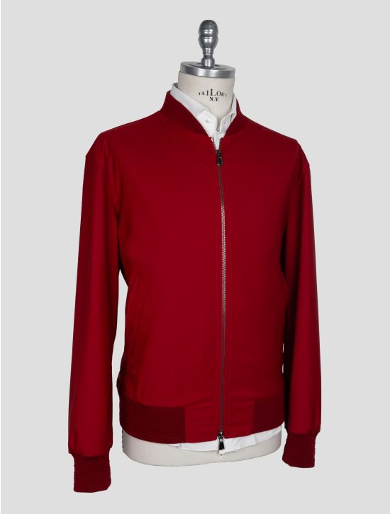 Isaia Red Wool Pl Silk Ea Coat 2
