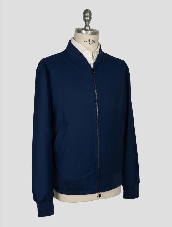 Isaia Blue Wool Pl Silk Ea Coat 2
