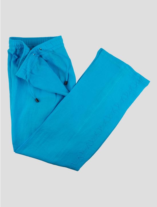 Isaia Light Blue Linen Pants 2