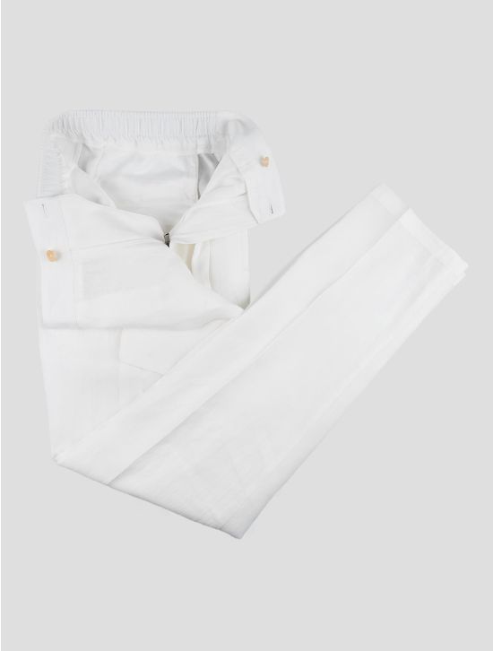 Isaia White Linen Cargo Pants 2