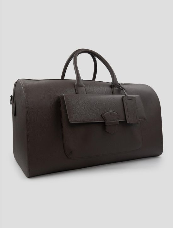 Isaia Brown Leather Travel bag 2