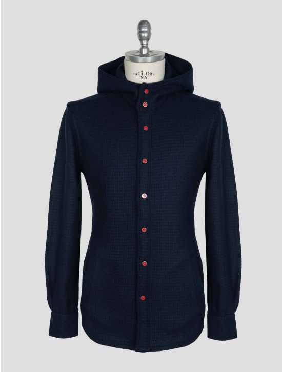 Kiton Blue Wool Pa Shirt Mariano 1