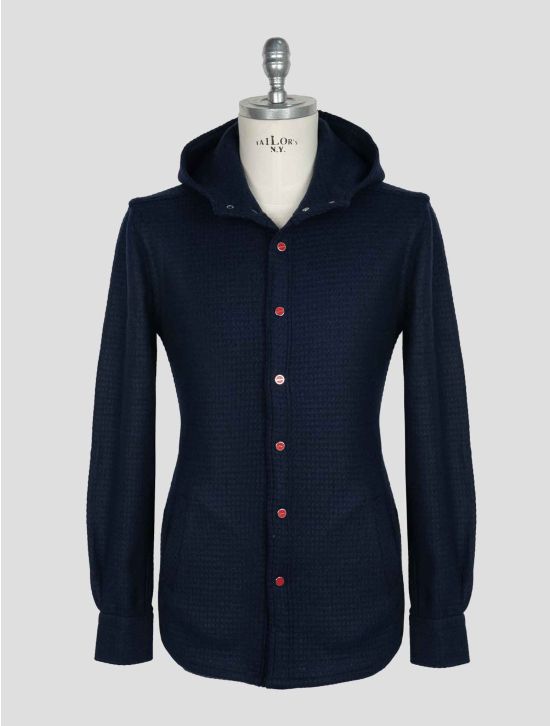 Kiton Blue Wool Pa Shirt Mariano 2