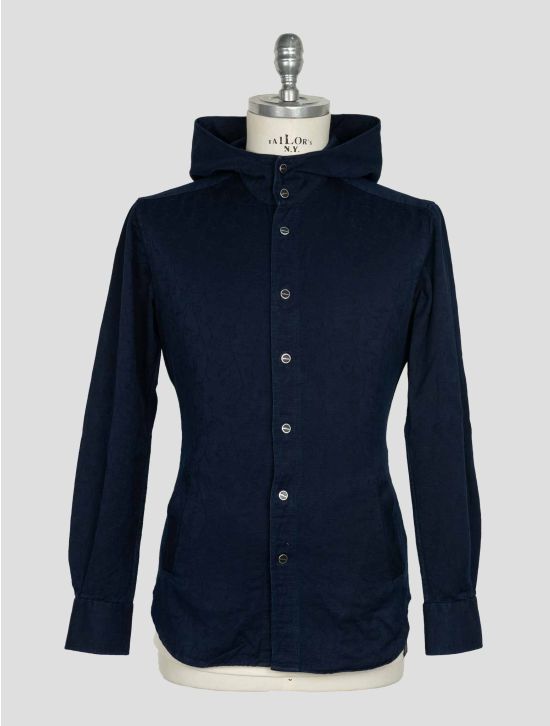 Kiton Blue Cotton Shirt Mariano 1