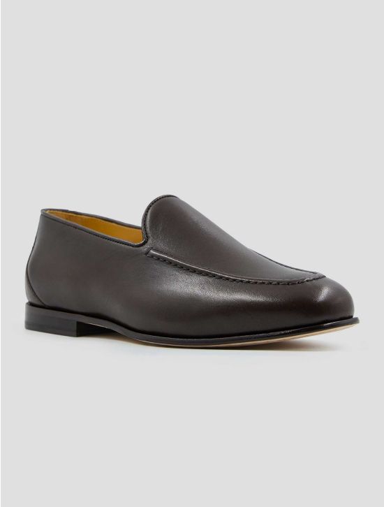 Kiton Brown Leather Loafers 2