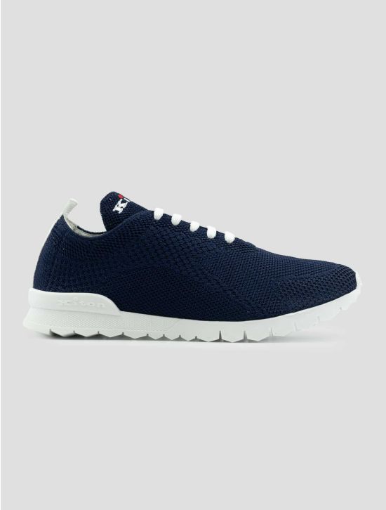 Kiton Blue Navy Cotton Ea Sneakers 1