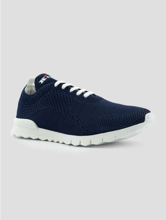 Kiton Blue Navy Cotton Ea Sneakers 2