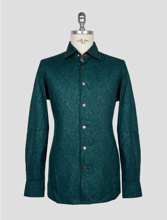 Kiton Green Cotton Shirt 1