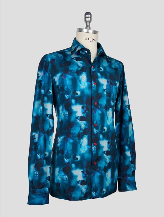 Kiton Blue Cotton Shirt 2