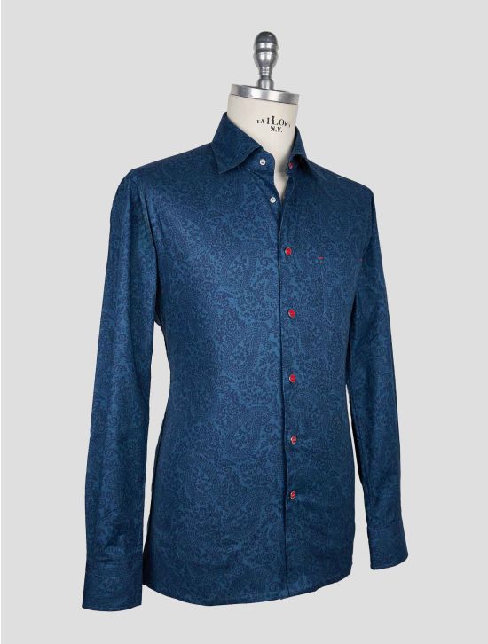 Kiton Blue Cotton Shirt 2