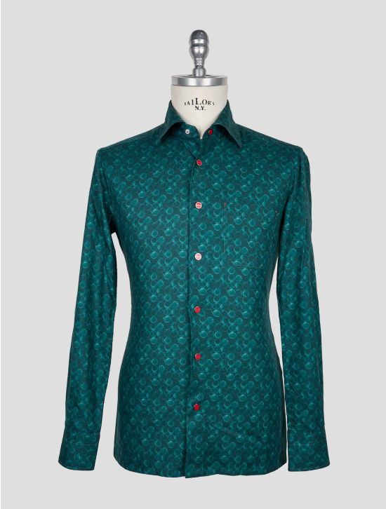 Kiton Green Cotton Shirt 1