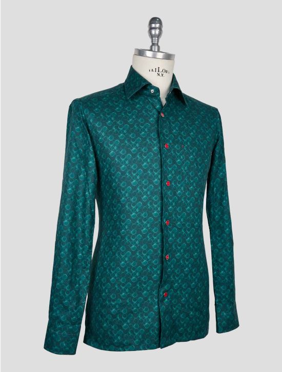 Kiton Green Cotton Shirt 2