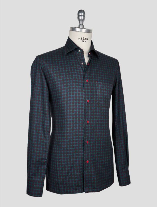 Kiton Blue Green Cotton Shirt 2