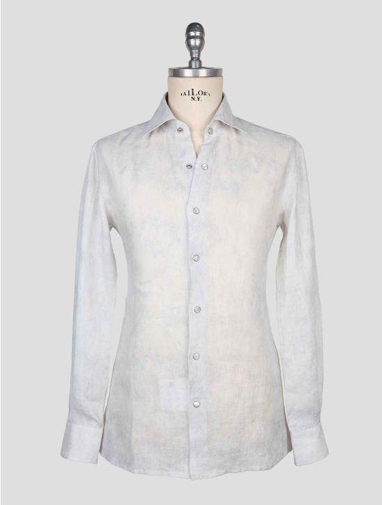 Kiton Gray Linen Shirt 1
